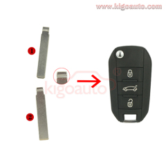 Flip key blade HU83 for Peugeot 508 and VA2 for Citroen C4