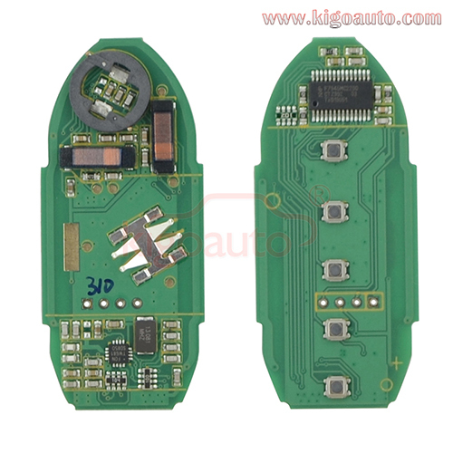 S180144310 smart key 5 button 433mhz 4A chip for Nissan Altima Maxima 2016 2017 2018 FCC KR5S180144014 PN：285E3-4RA0B