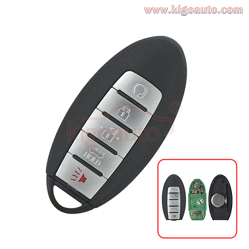 S180144310 smart key 5 button 433mhz 4A chip for Nissan Altima Maxima 2016 2017 2018 FCC KR5S180144014 PN：285E3-4RA0B