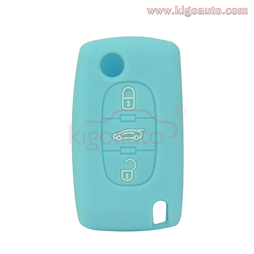 Silicone key Case shell 3 button for Citroen C2 C3 C4 C5