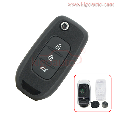 CWTWB1G767 Flip remote key 3 button 434mhz PCF7961 4A chip VAC102 blade for Renault Kadjar Captur 2013-2017