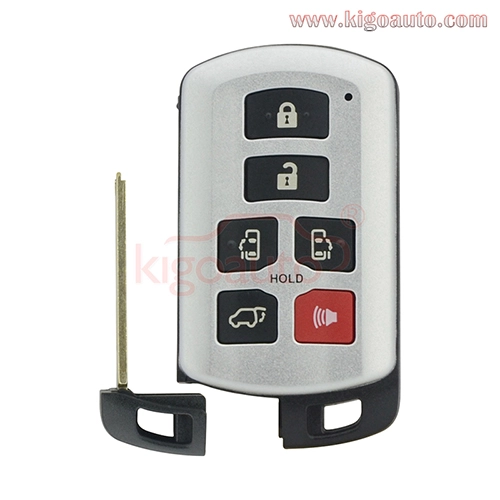 P/N 89904-08010 FCC HYQ14ADR smart key case 6 button for Toyota Sienna 2011-2017