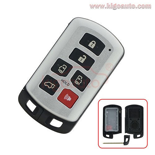 P/N 89904-08010 FCC HYQ14ADR smart key case 6 button for Toyota Sienna 2011-2017