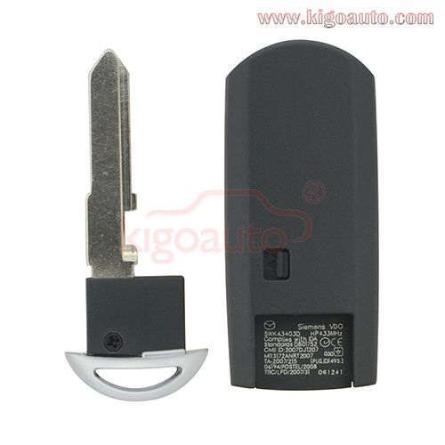 5WK43403D smart key 3 button 433mhz for Mazda 6 2009-2013