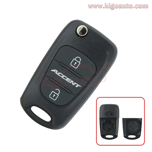 Flip remote key shell 3 button HYN17 blade for Hyundai Accent folding key case 2010 2011 2012 2014 2015