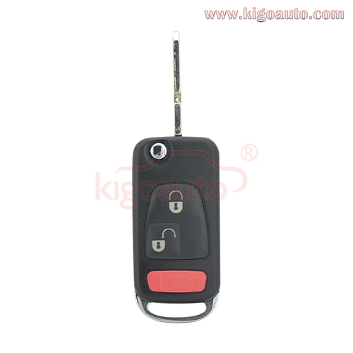 Modified Flip key shell 2 button with panic HU39 blade for Mercedes Benz ML320 C230 S500 E420 SL500 300SL 600SEL 600SEC 1993-2003