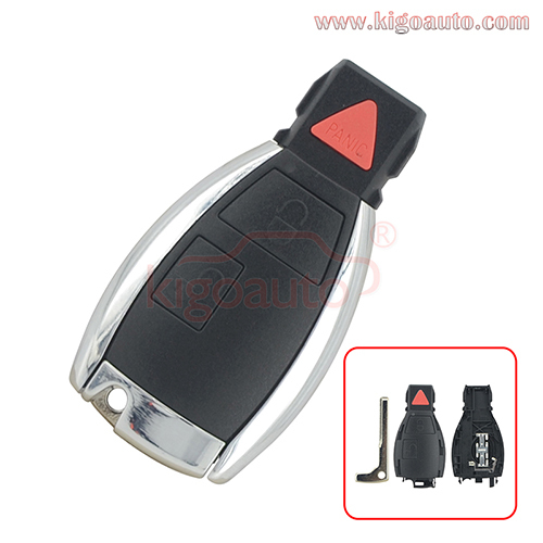 Refit smart key shell case 2 button with panic for for Mercedes Benz C320 C350 CL500 CLK500 E320 E350 G500 ML500 S350 SLK350 2000-2006