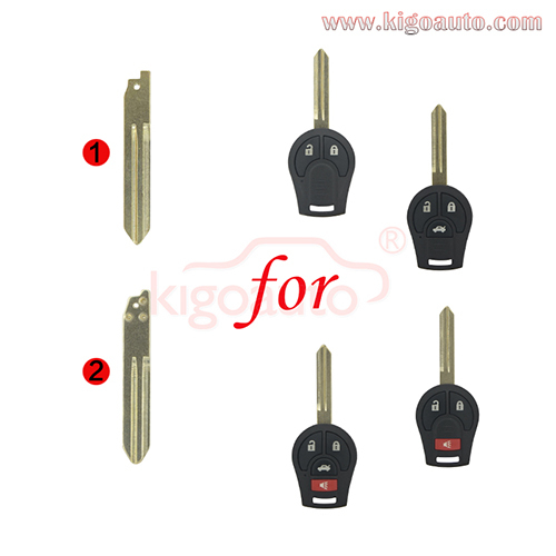 Remote key blade NSN14 for Nissan VERSA CUBE JUKE ROGUE SENTRA