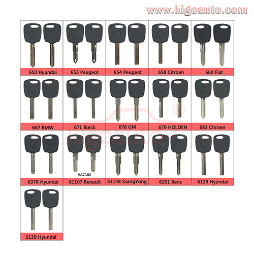 Universal Transponder key blank