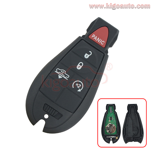 FCC GQ4-53T fobik key remote 5 button 434Mhz for PN 68159655AG 2013-2018 DODGE RAM