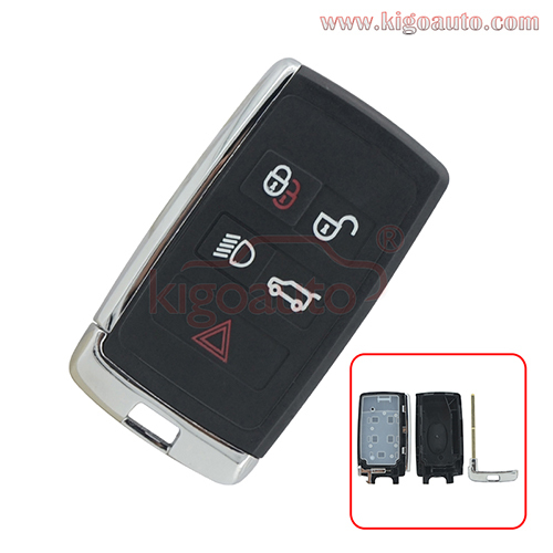 Modified key shell 5 button for refit Land rover Range Rover Evoque smart key case