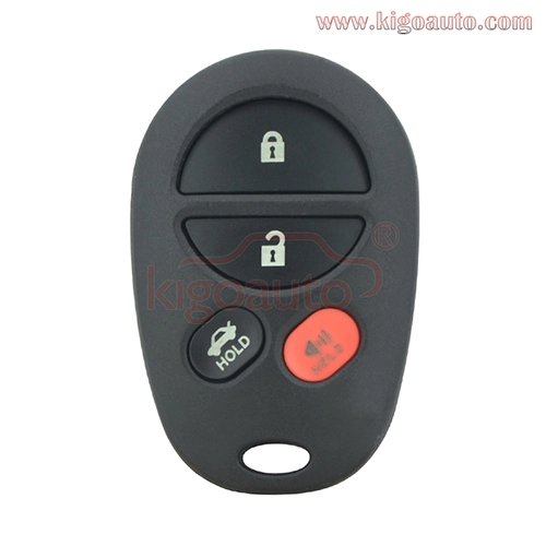 FCC GQ43VT20T Remote fob case 4 button for Toyota Avalon Solara 2006 2007