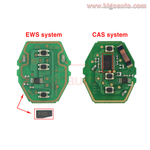 Remote key HU58 blade CAS system 315mhz 434mhz 868mhz for BMW 3 5 6 7 Series Z3 X3 X5 Z8 Z4 2001-2008 3 button