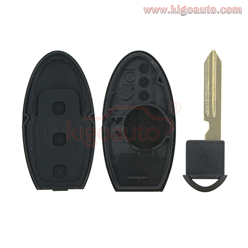 Smart key case 3 button for Nissan with notch