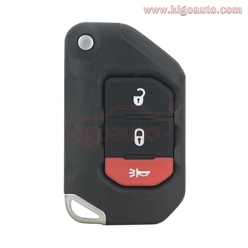 Flip remote key case 2 button with panic for 2018 - 2019 Jeep Wrangler FCC OHT1130261