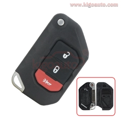 Flip remote key case 2 button with panic for 2018 - 2019 Jeep Wrangler FCC OHT1130261