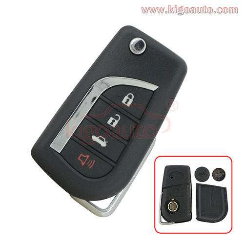 TOKAI RIKA B41TA Flip remote key 4 button TOY43 433mhz with H chip for Toyota Camry Corolla Hulix
