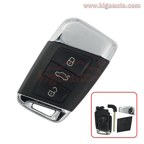 PN 3G0959752 Smart key case 3 button for Volkswagen Passat B8 GOLF Arteon 2015 2016 2017 2018