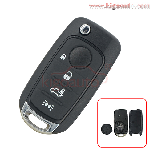 Flip remote key 4 button 433mhz 4A chip SIP22 blade for Fiat 500 500X 500L