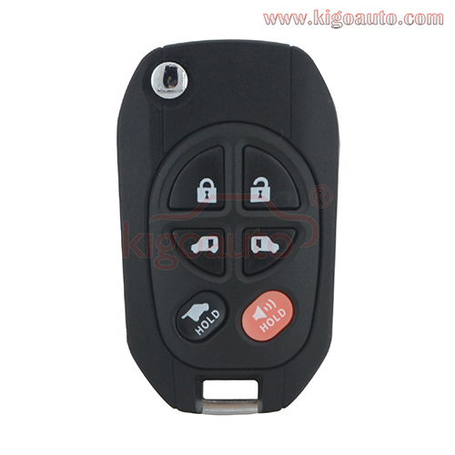 Modified flip key shell 6 button TOY43 blade for Toyota Sequoia remote key case