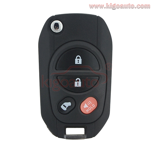 Modified flip key shell 4 button TOY43 blade for Toyota Sequoia remote key case