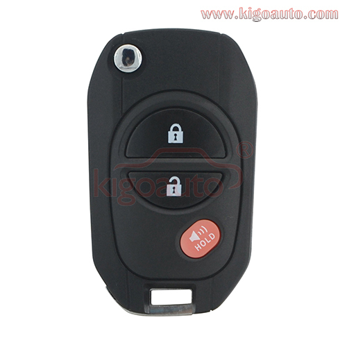 Modified flip key shell 3 button TOY43 blade for Toyota Sequoia remote key case