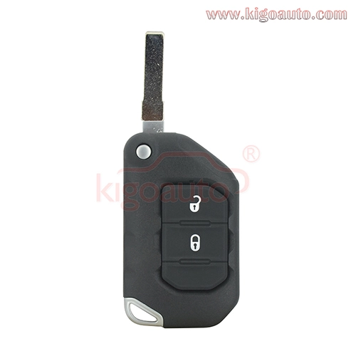 Flip remote key shell 2 button  for 2018 - 2019 Jeep Wrangler