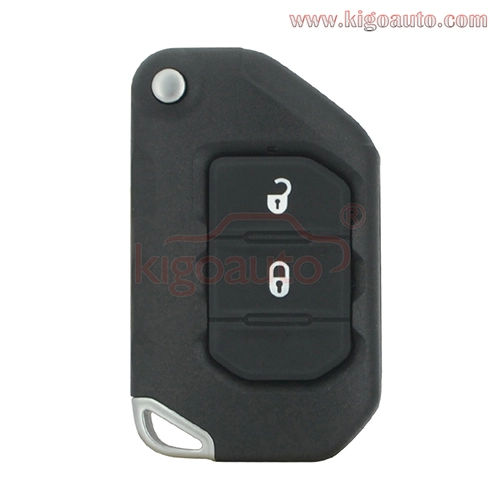 Flip remote key shell 2 button  for 2018 - 2019 Jeep Wrangler