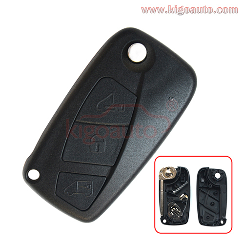 Flip remote key shell 3 button SIP22 blade for Fiat Fiorino 2007-2016