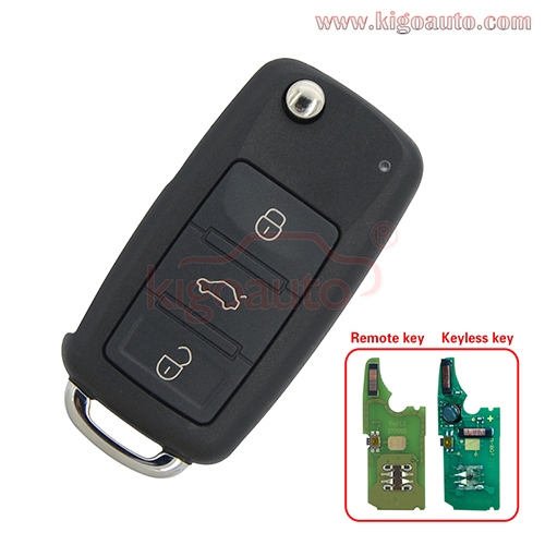 P/N 3D0 959 753 AA Remote key/Keyless key 3 button 434Mhz for VW Touareg 2002-2009 3D0959753AA