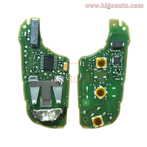flip key remote 3 button 433Mhz PCF7941 ID46 chip for Citroen C4 Cactus 2014-2017 PN 1612121480 / 1612121380