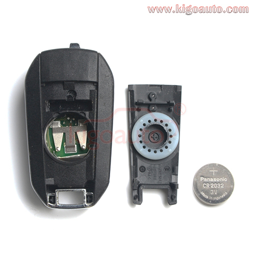 PN 6490RL / 6490RN flip key remote 3 button 433Mhz PCF7941 ID46 chip for Peugeot 508 2014 2015