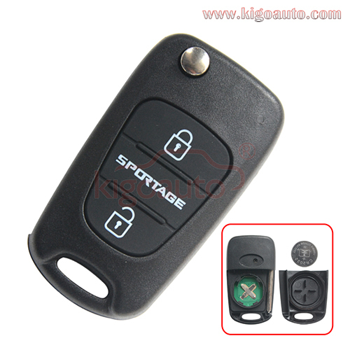 Flip remote key 3 button 434Mhz TOY48 46chip for Kia Sportage 2009-2012