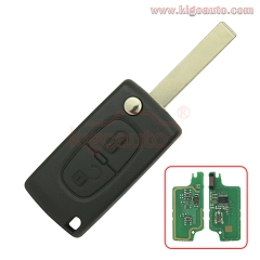 CE0536 flip key 2 button HU83 blade 434Mhz ASK FSK PCF7961 chip for Peugeot 107 207 307 308 407 607 Citroen C2 C3 C4 C5 C6 C8