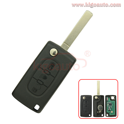 CE0536 Flip remote key 3 button VA2 434Mhz for Peugeot 307 Citroen C4