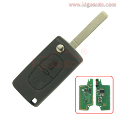 CE0536 flip key 2 button VA2 blade 434Mhz ASK FSK PCF961 chip for Peugeot 107 207 307 308 407 607 Citroen C2 C3 C4 C5 C6 C8