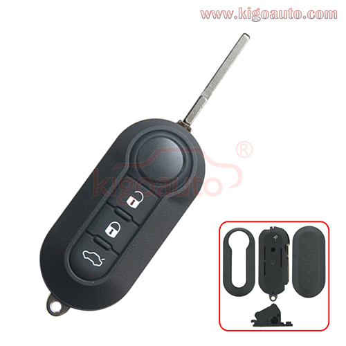 Flip key shell 3 button SIP22 Blade for Fiat 500 Punto Ducato Stilo Panda Folding Car Key Shell