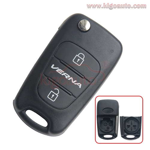 Flip remote key shell 3 button for Hyundai Verna