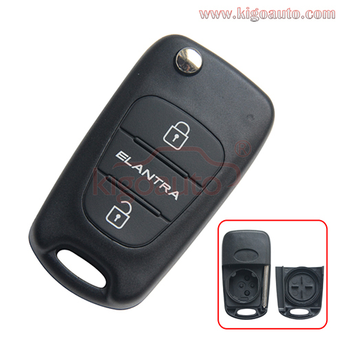 Flip remote key shell 3 button HYN14R for Hyundai Elantra folding key case 2008 2009 2010 2011 2012 2013 2014