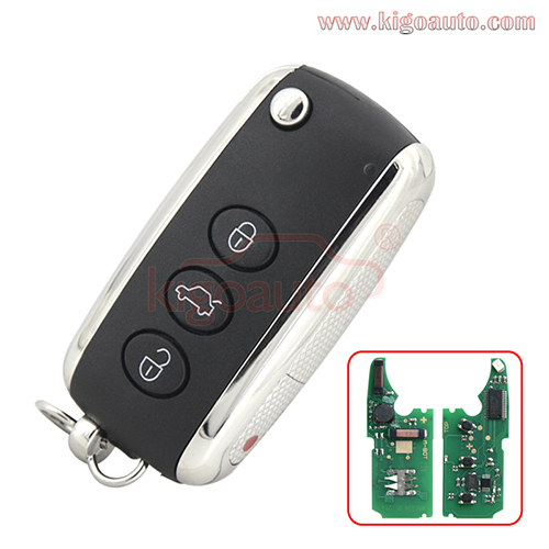 FCC KR55WK45032 flip keyless key 3+1 button 315mhz PCF7942 chip for Bentley Continental 2004-2013