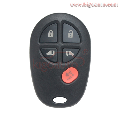 FCC GQ43VT20T Remote fob key case 5 button for Toyota Sienna 2004-2018