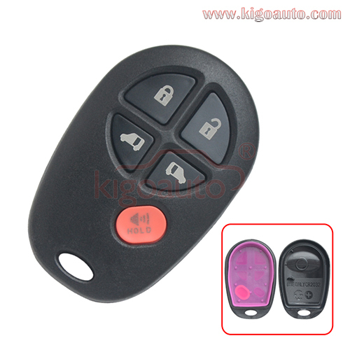 FCC GQ43VT20T Remote fob key case 5 button for Toyota Sienna 2004-2018