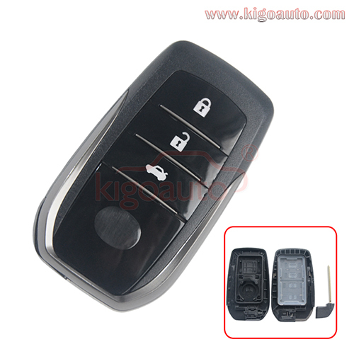 Smart key case 3 button for Toyota Hilux Fortuner Land Cruiser Camry