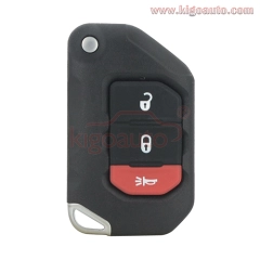 FCC OHT1130261 Keyless / Proximity smart flip key 3 button 433mhz 4A chip for 2018-2021 Jeep Wrangler Gladiator P/N 68416782AA