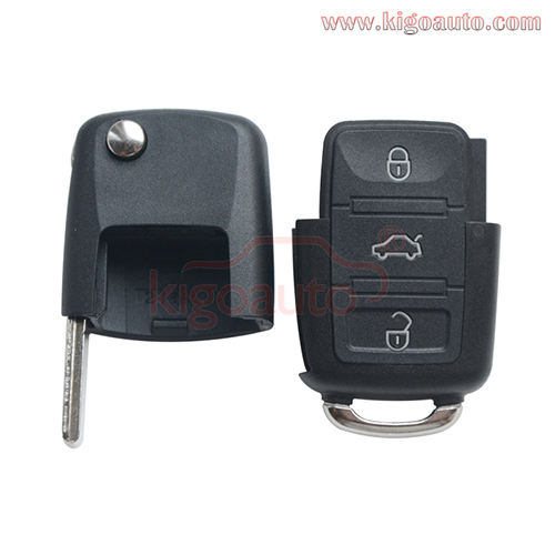 P/N 1KO 959 753 N flip key HU66 3 button 434Mhz Remote key for VW Skoda Passat Golf Bora Jetta 1K0959753N