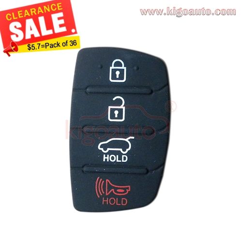 Pack of 36pcs Remote button pad for Kia Hyundai remote key 4 button