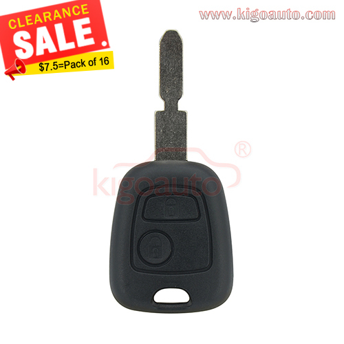 Pack of 16pcs Remote key shell 2 button NE78 blade for Peugeot 406