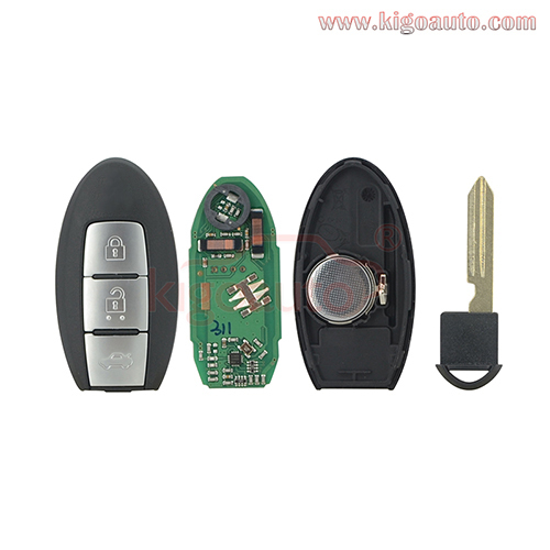 S180144311 Smart key 3 button 433.9mhz 4A chip for Nissan Teana 2016