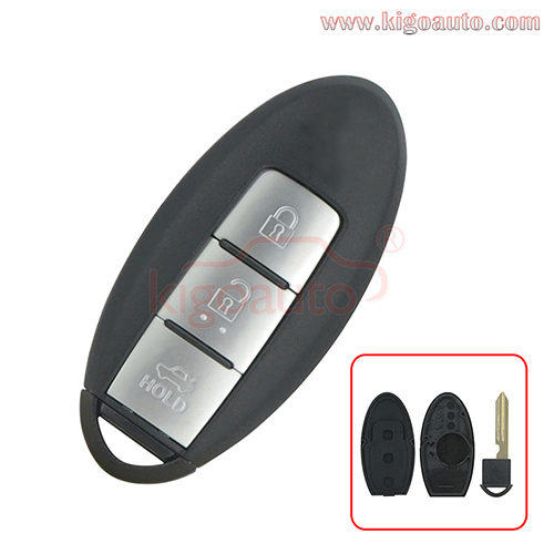 Smart key case 3 button for Nissan with notch