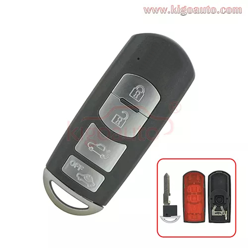 FCC SKE13E-01 Smart key case 4 button for Mazda (Mitsubishi System)3 6 MX-5 2015 2016 2017 PN GHY5-67-5DY